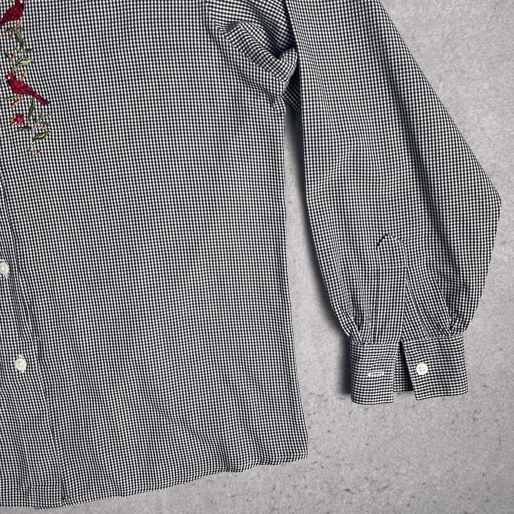 Orvis Embroidered Button Front Work Shirt Woman Sz 6 Long Sleeve‎ Checks - Picture 6 of 11